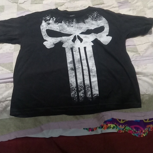 Marvel the punisher black tshirt size lrg tall - Picture 1 of 2